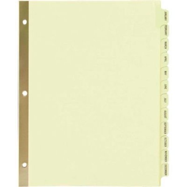 Avery Dennison Avery Laminated Tab Divider, Printed January to December, 8.5"x11", 12 Tabs, Buff/Buff 11307